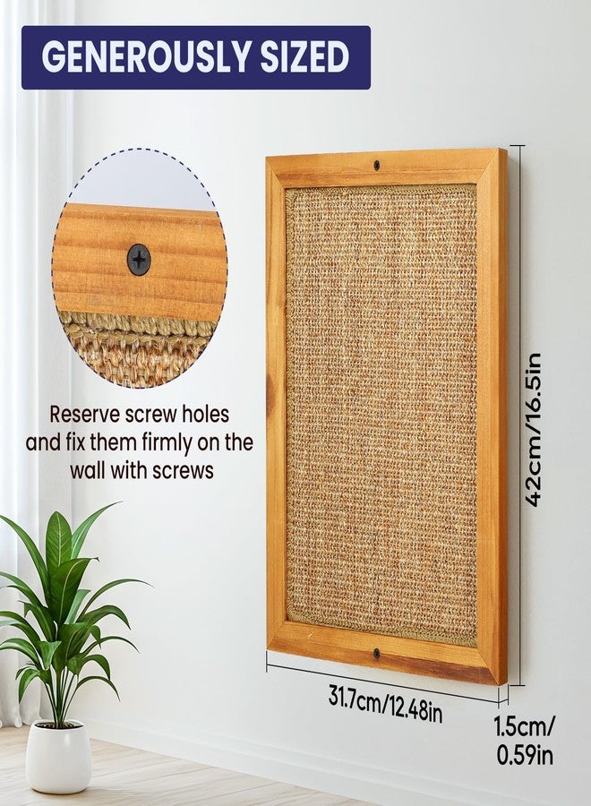 OFIDELITY Large Sisal Cats Wall Scratcher, Floor or Wall Mounted Cat Scratching Mat, Durable cat Scratch Pads for Indoor Cats, Framed Sisal Scratch Pad Mat, Wall Cat Scratching Post for Furniture Protector - Image 2